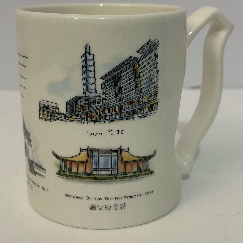 Souvenir Mug From Taiwan with Landmarks of Taipei